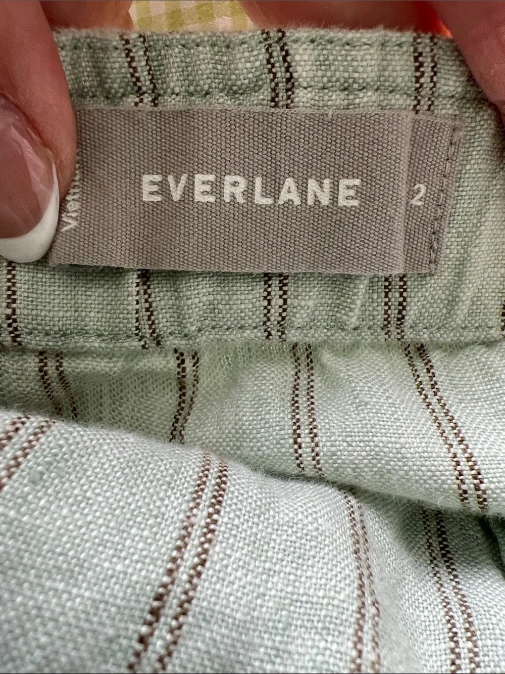 Everlane Women's Linen Picnic Jumpsuit in Seafoam Stripe Size 2